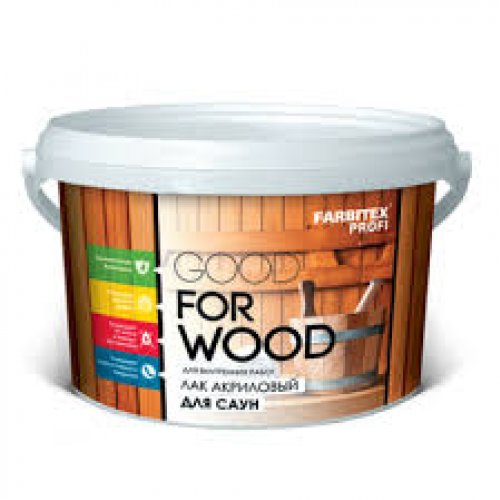 Лак акриловый для саун Матовый 2,5 кг. FARBITEX ПРОФИ GOOD FOR WOOD Лак акриловый для саун Матовый 2,5 кг. FARBITEX ПРОФИ GOOD FOR WOOD купить в Рассказово