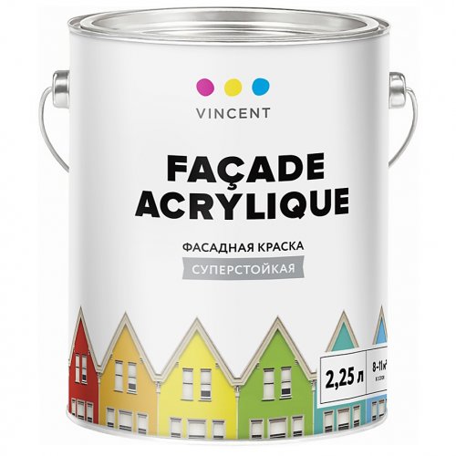 F-2 база А (2,25л) - Facade Acrylique акрилатная фасадная матовая краска, Vinsent F-2 база А (2,25л) - Facade Acrylique акрилатная фасадная матовая краска, Vinsent купить в Рассказово