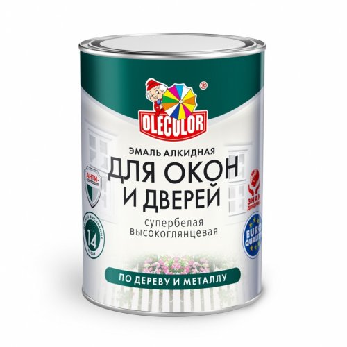 Эмаль OLECOLOR для окон и дверей (0,9кг) Эмаль OLECOLOR для окон и дверей (0,9кг) купить в Рассказово