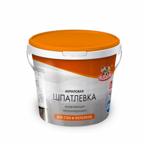 Шпатлевка OLECOLOR акриловая для стен и потолков 0,9кг. Шпатлевка OLECOLOR акриловая для стен и потолков 0,9кг. купить в Рассказово