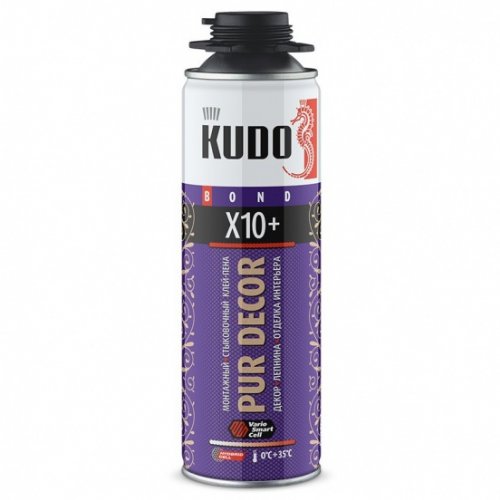 KUDO Клей-пена для стыков. проф. "PROF" PUR DECOR X10+ 650мл KUDO Клей-пена для стыков. проф. "PROF" PUR DECOR X10+ 650мл купить в Рассказово