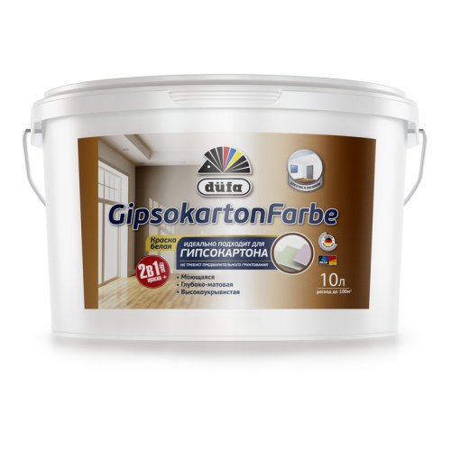 "Gipsokartonfarbe" ДЮФА краска в/д 10л "Gipsokartonfarbe" ДЮФА краска в/д 10л купить в Рассказово