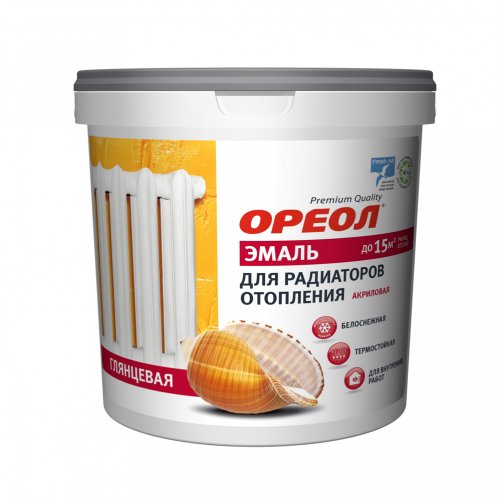 Эмаль "Ореол" акриловая для радиаторов 1,1кг., белая глянц. термостойкая Эмаль "Ореол" акриловая для радиаторов 1,1кг., белая глянц. термостойкая купить в Рассказово