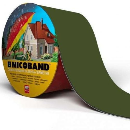 Лента-герметик NICOBAND Зеленый 3мх10см (12) Лента-герметик NICOBAND Зеленый 3мх10см (12)