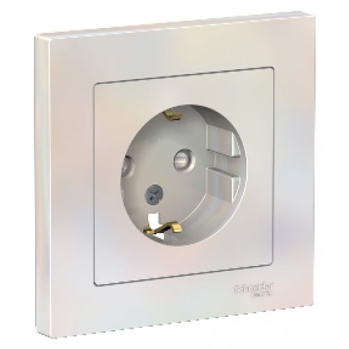 Жемчуг розетка СУ 1-м. с заземл. шторки (пласт. осн.), AtlasDesign, Schneider, ATN000444 Жемчуг розетка СУ 1-м. с заземл. шторки (пласт. осн.), AtlasDesign, Schneider, ATN000444 купить в Рассказово