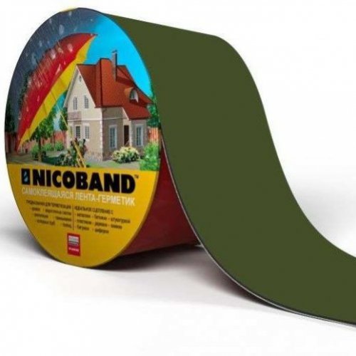 Лента-герметик NICOBAND Зеленый 3мх7,5см (12) Лента-герметик NICOBAND Зеленый 3мх7,5см (12)